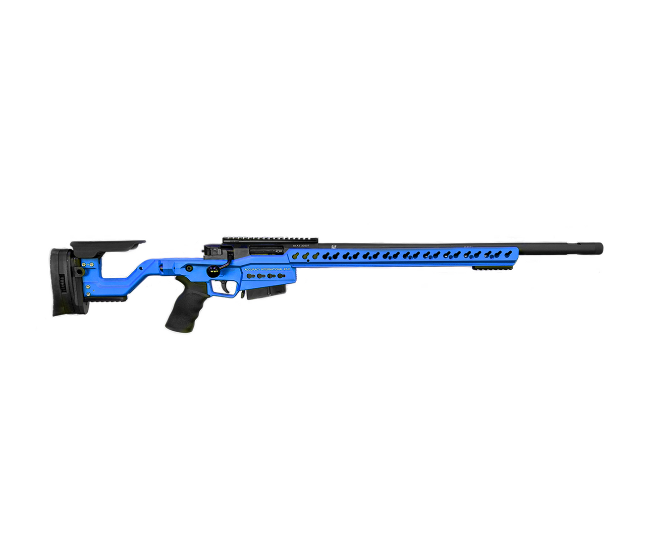 Accuracy International AT-X  6.5 Creedmoor, Blue 24" Threaded, Fixed.|AI-29410B2-FI-65C-24