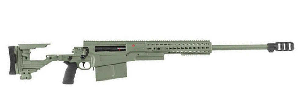 Accuracy International AX50ELR  Rifle Green 27" threaded, Std MB, Folding stock, 1 Mag, Butt spike. 45 MOA rail|