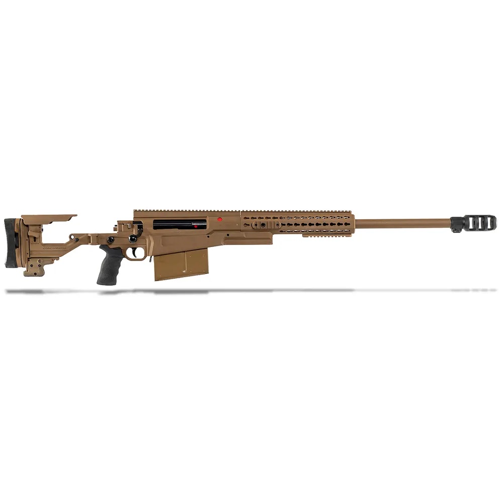 Accuracy International AX50ELR  Rifle FDE 27" threaded, Std MB, Folding stock, 1 Mag, Butt spike. 45 MOA rail|