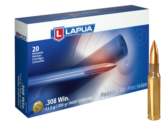 Lapua 200gr FMJ-BT Subsonic Rifle Ammunition LU4317340