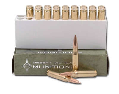 Desert tactical 338 lapua mag Ammo, 175 Grain HPBT, Box of 20 DTM-308WIN 