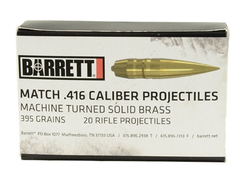 Barrett .416  Bullets Turned Brass VLD 41613